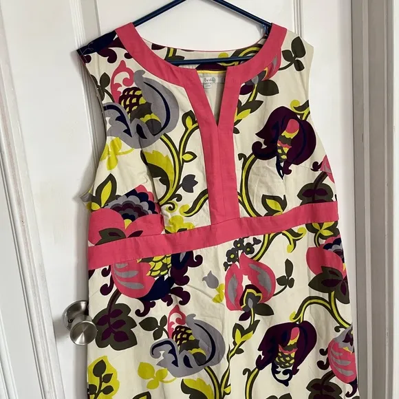 Boden Floral Patterned Vibrant Shift Dress Size 18 Long