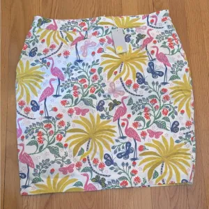 BODEN Gabriella Pencil Skirt - Tropical Floral Flamingo Design - Women’s 16/18