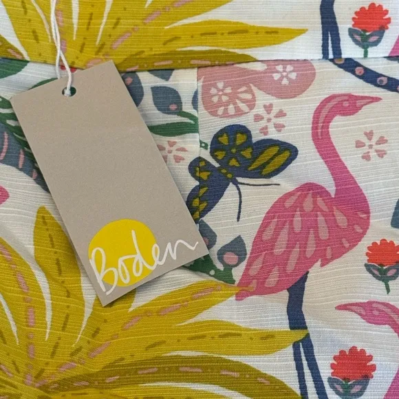 BODEN Gabriella Pencil Skirt - Tropical Floral Flamingo Design - Women’s 16/18