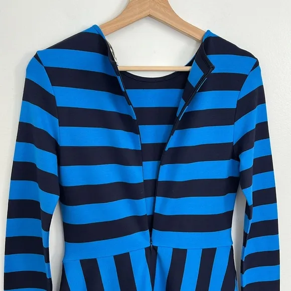 BODEN Stripe Jersey Fit and Flare Long Sleeve Colorful Preppy Midi Dress Size 4P