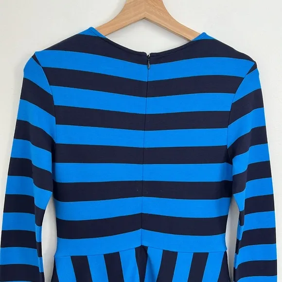 BODEN Stripe Jersey Fit and Flare Long Sleeve Colorful Preppy Midi Dress Size 4P