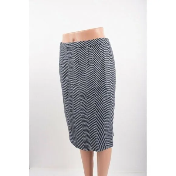 Boden Womens Freya Pencil Skirt UK 10 US 6 Navy Blue White Knee Length NWT