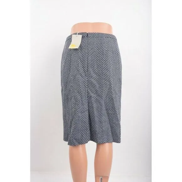 Boden Womens Freya Pencil Skirt UK 10 US 6 Navy Blue White Knee Length NWT