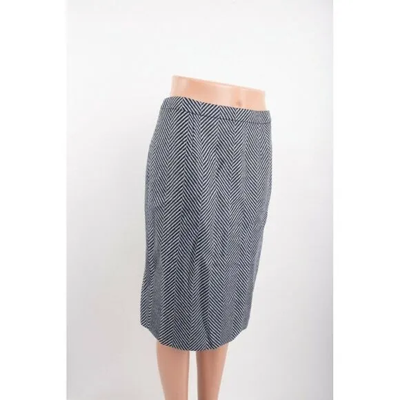 Boden Womens Freya Pencil Skirt UK 10 US 6 Navy Blue White Knee Length NWT