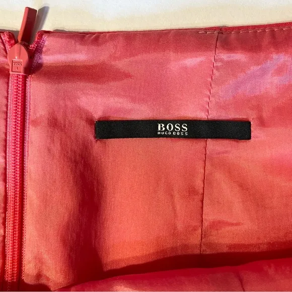 Boss Hugo Boss Vilonie Virgin Wool Blend Coral/Salmon Pencil Skirt Size 10