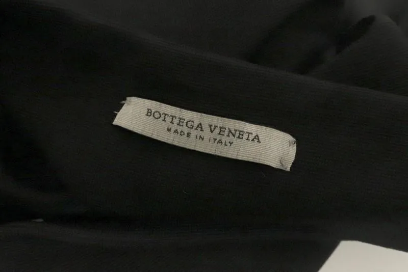 Bottega Veneta Dress Black Cutout Stretch Jersey Size 46 Sleeveless Shift