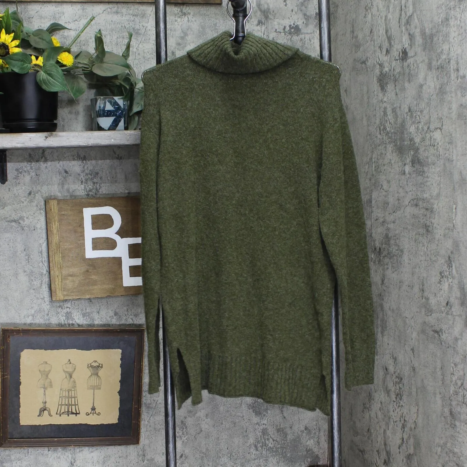 Bp. Women's Longline Turtleneck Sweater BP420420MI Green S