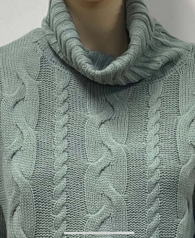 Braided Front Turtleneck Sweater