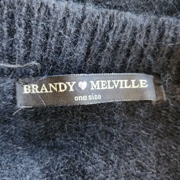 Brandy Melville midnight blue cropped wool sweater One Size made in Italy