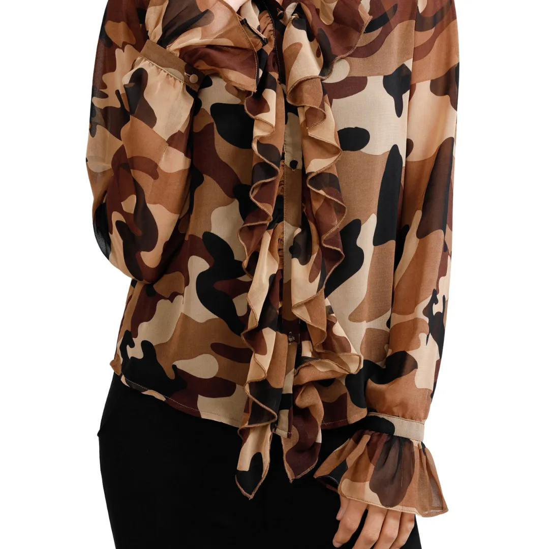 brave true Cascade Button Down Shirt - camo