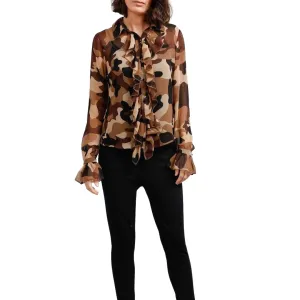 brave true Cascade Button Down Shirt - camo