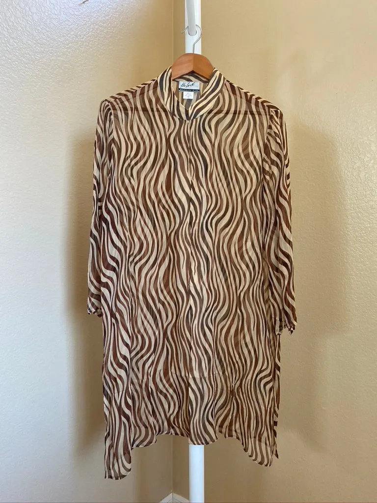 Bronzed Zebra Crêpe Blouse
