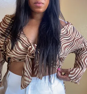 Bronzed Zebra Crêpe Blouse