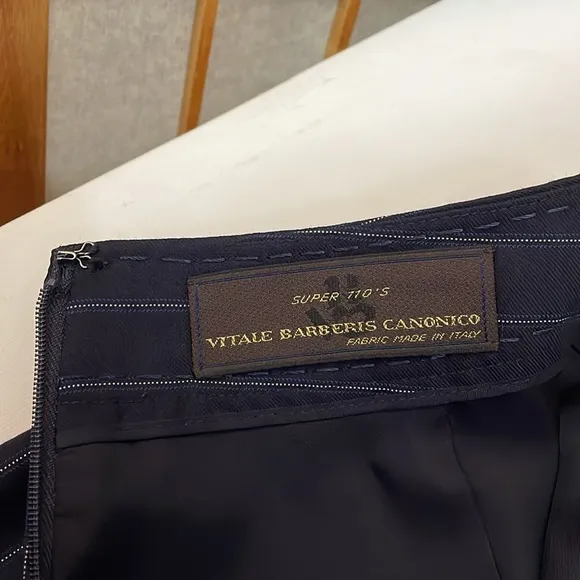 Brooks Brothers Navy Blue Pinstripe Pencil Skirt 4