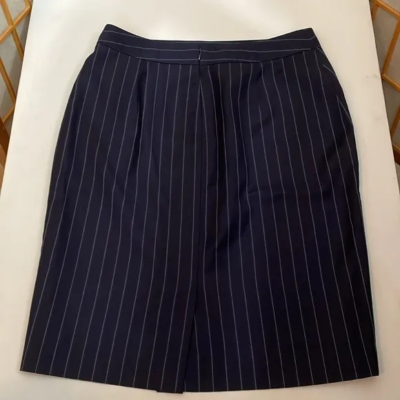 Brooks Brothers Navy Blue Pinstripe Pencil Skirt 4