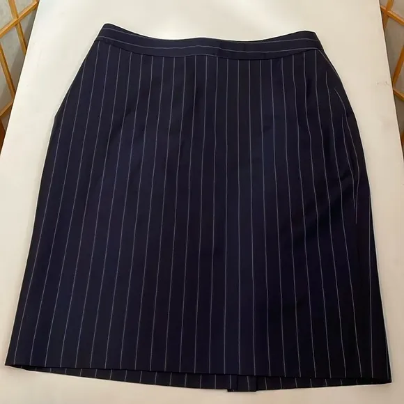 Brooks Brothers Navy Blue Pinstripe Pencil Skirt 4