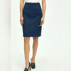 Brooks Brothers Navy Blue Pinstripe Pencil Skirt 4