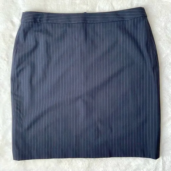Brooks Brothers Navy Pinstripe Wool Pencil Skirt Size 16