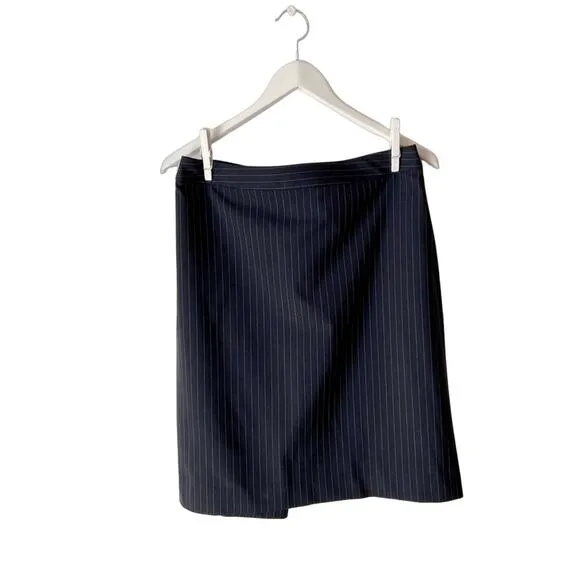 Brooks Brothers Navy Pinstripe Wool Pencil Skirt Size 16