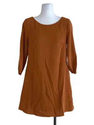 Brown Plain Shift Dress LB