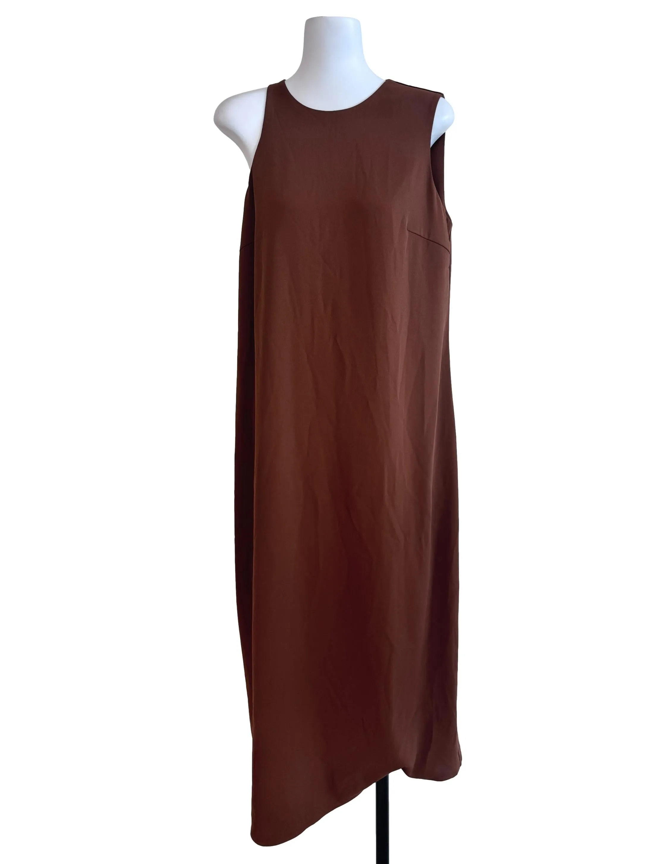 Brown Round Neck Shift Dress LB