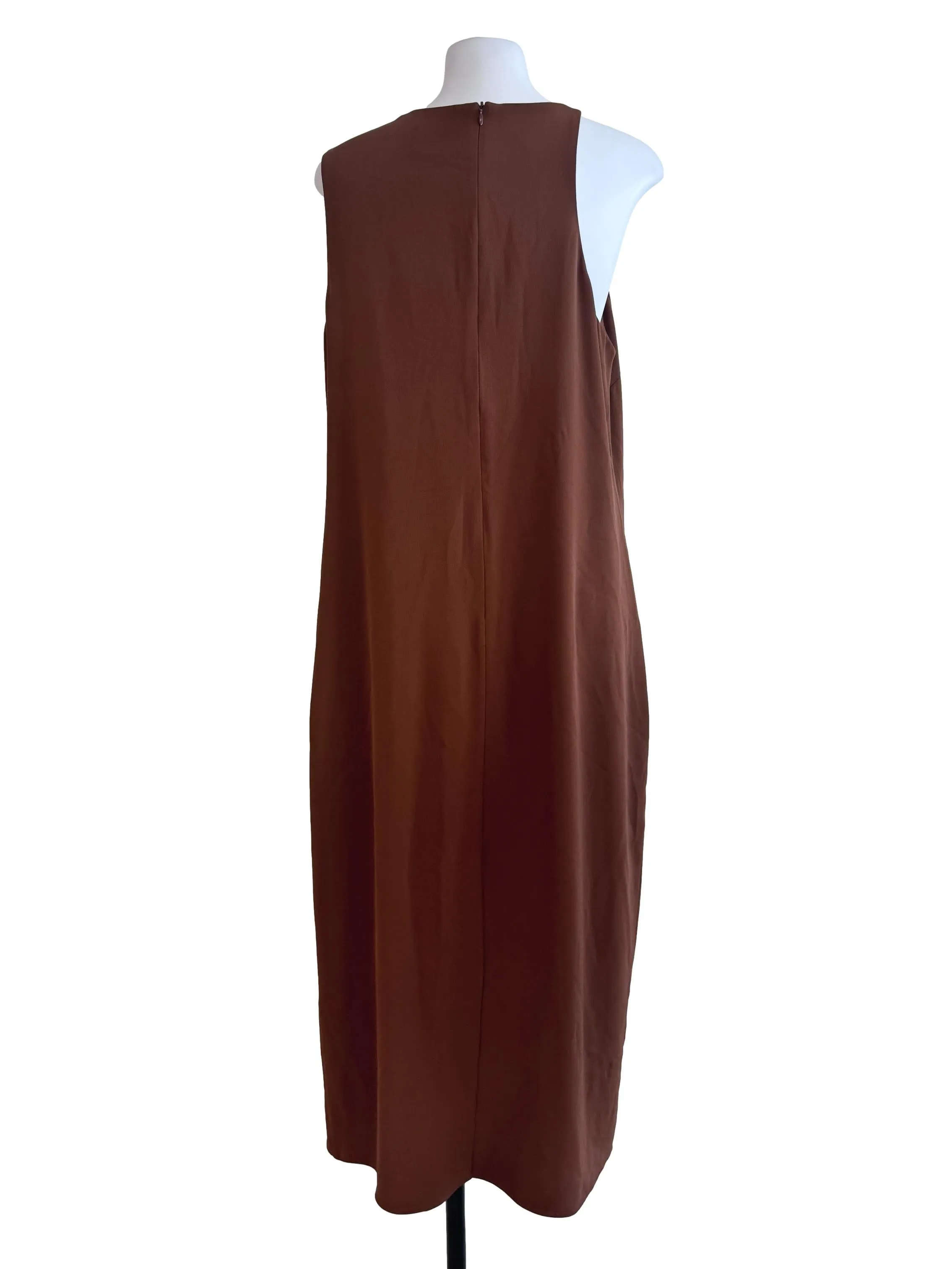 Brown Round Neck Shift Dress LB