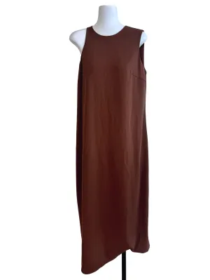 Brown Round Neck Shift Dress LB