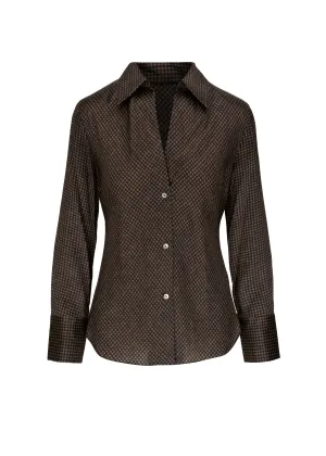 Brushed Houndstooth Bias Blouse