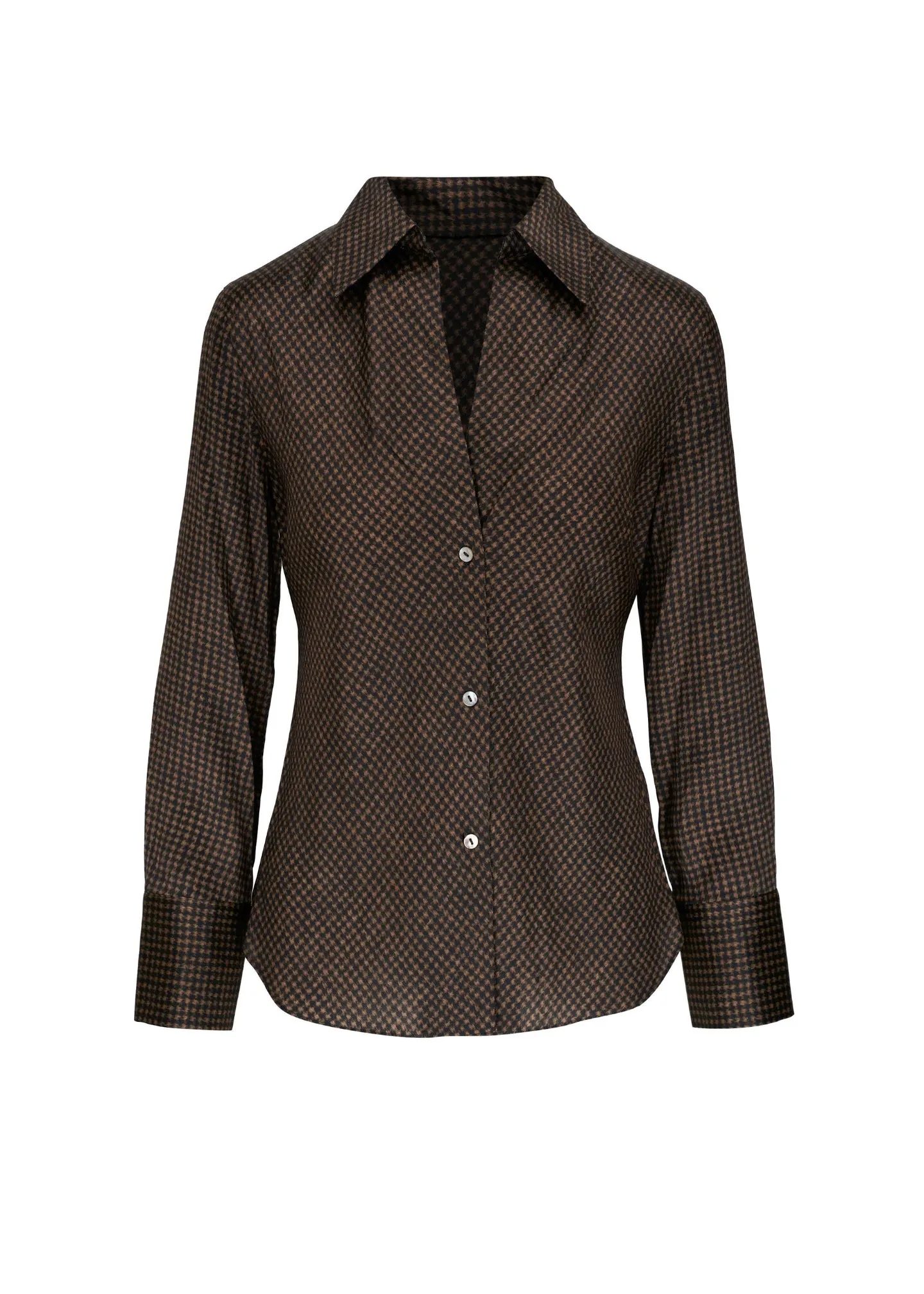Brushed Houndstooth Bias Blouse