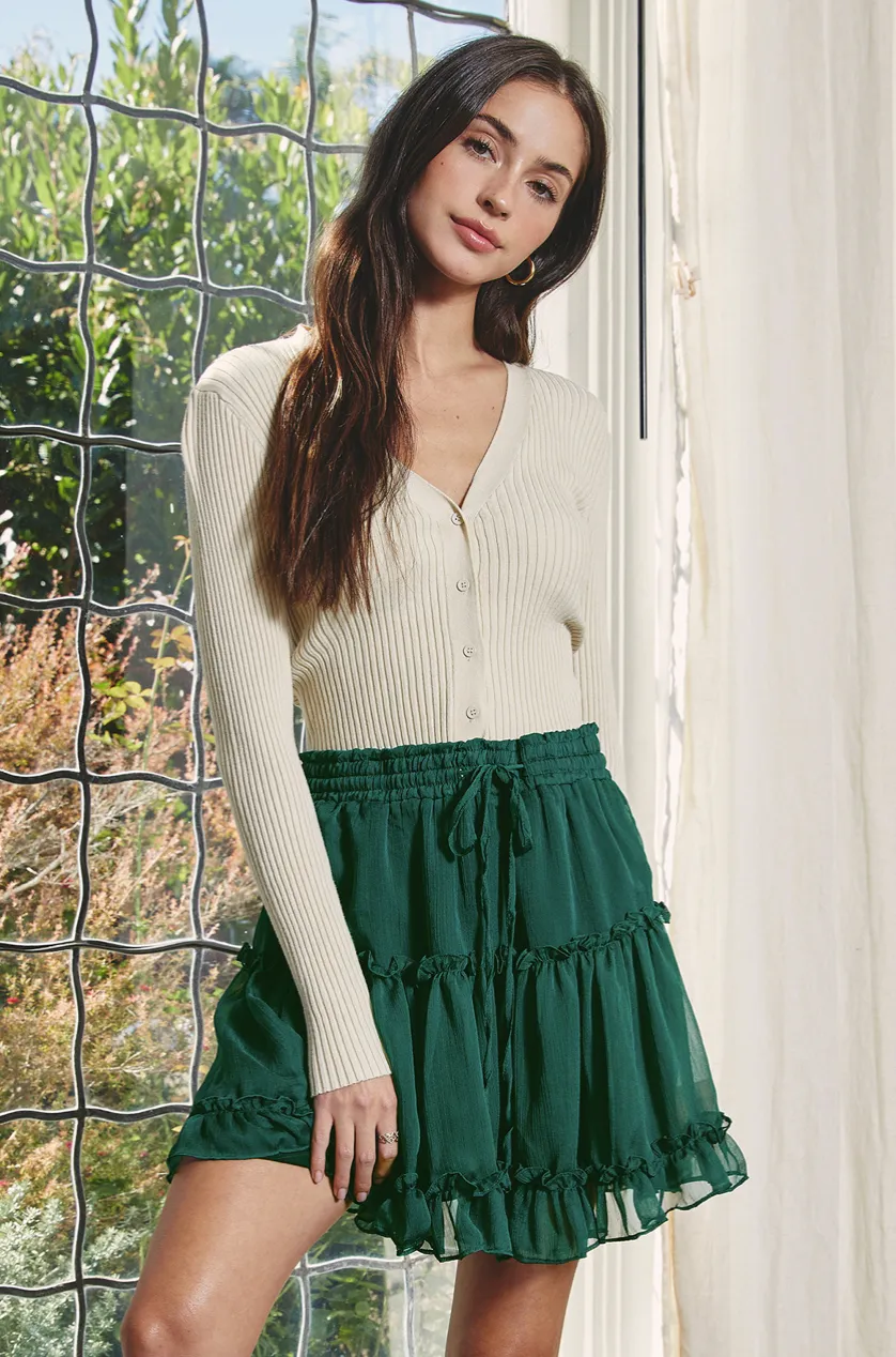 Button Down V Neck Sweater