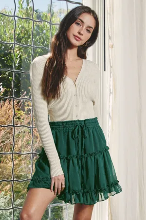 Button Down V Neck Sweater