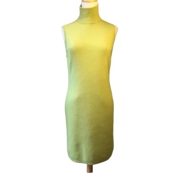 Carlisle Womens Green Sleeveless Turtleneck Merino Wool Knit dress size small