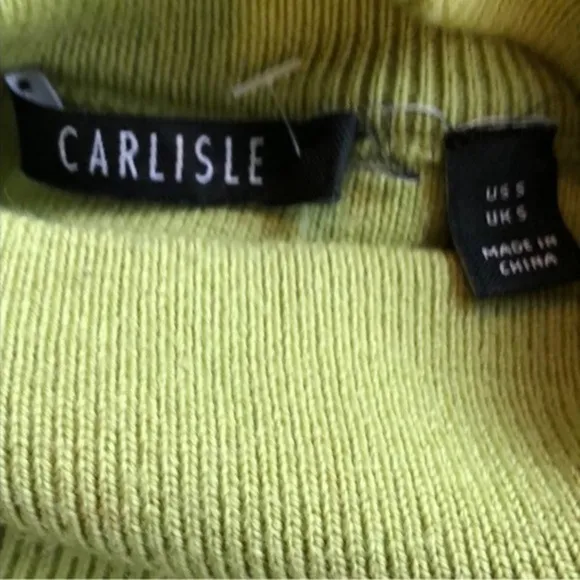 Carlisle Womens Green Sleeveless Turtleneck Merino Wool Knit dress size small