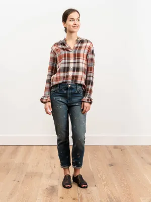 caroline blouse - rust plaid