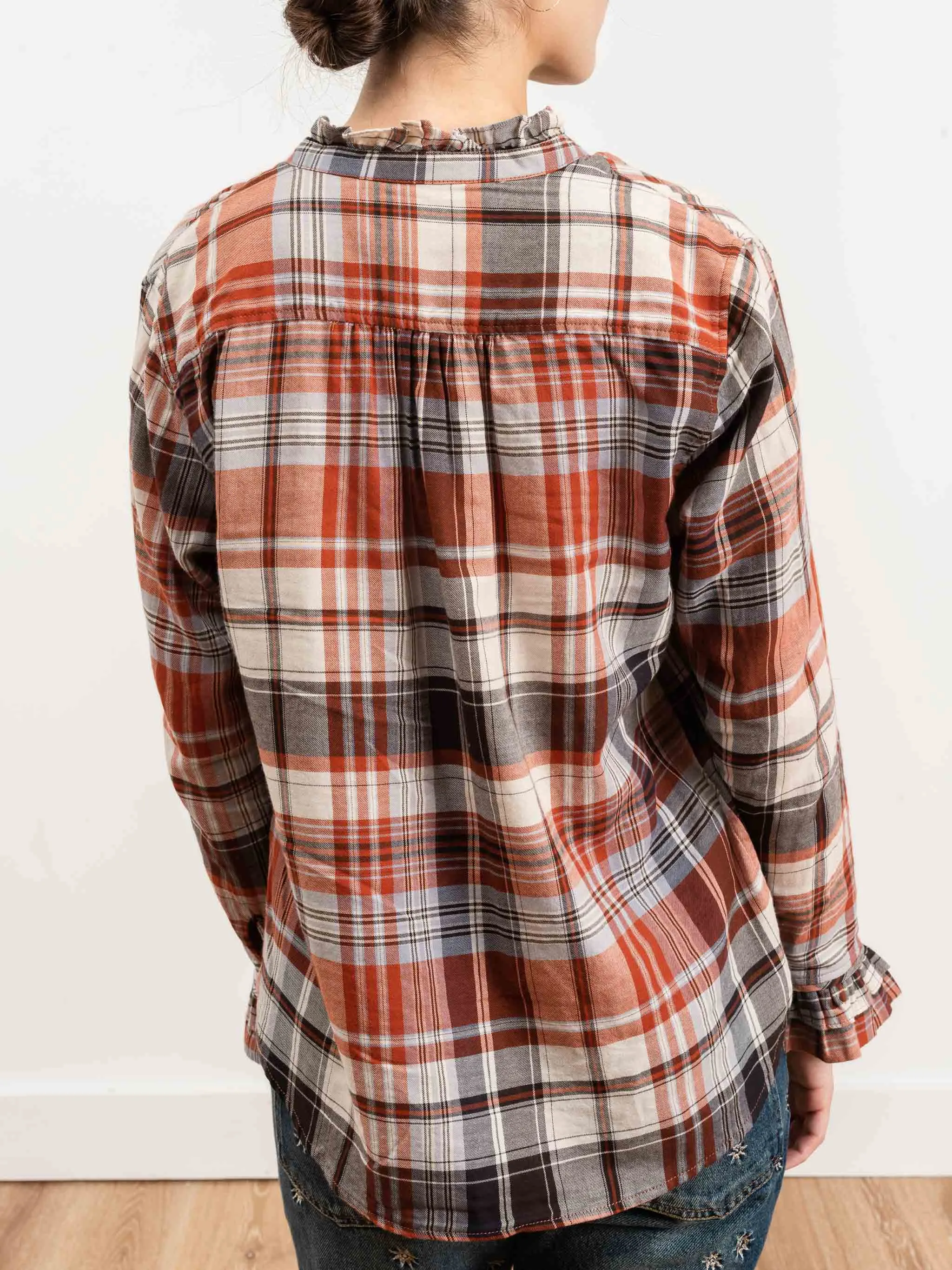 caroline blouse - rust plaid