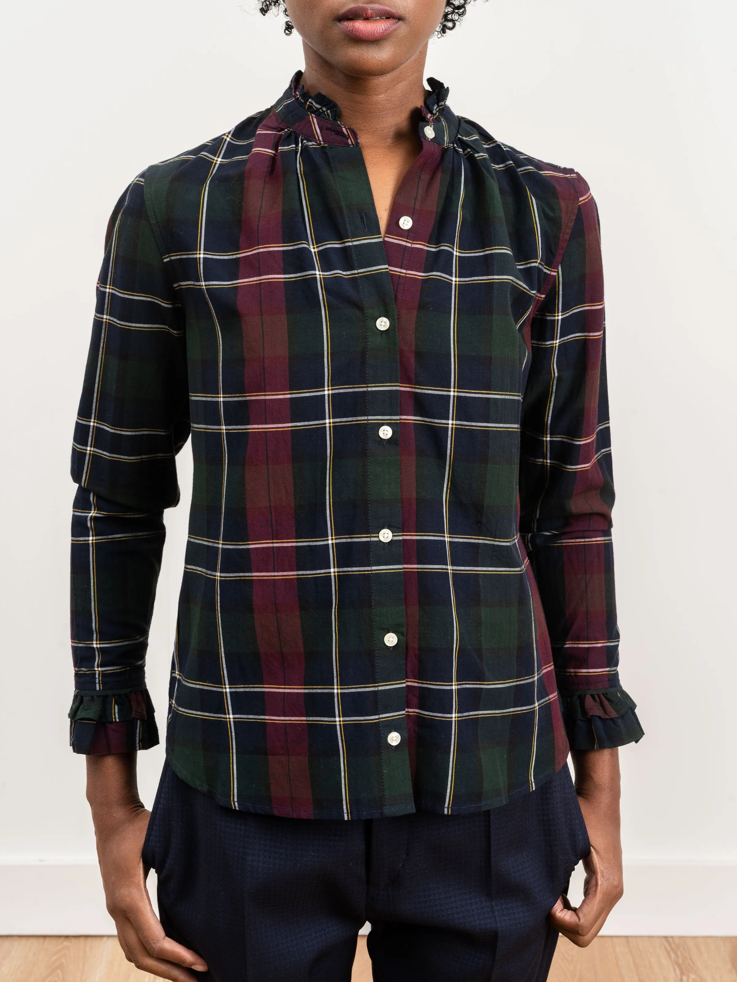 caroline blouse - wine plaid