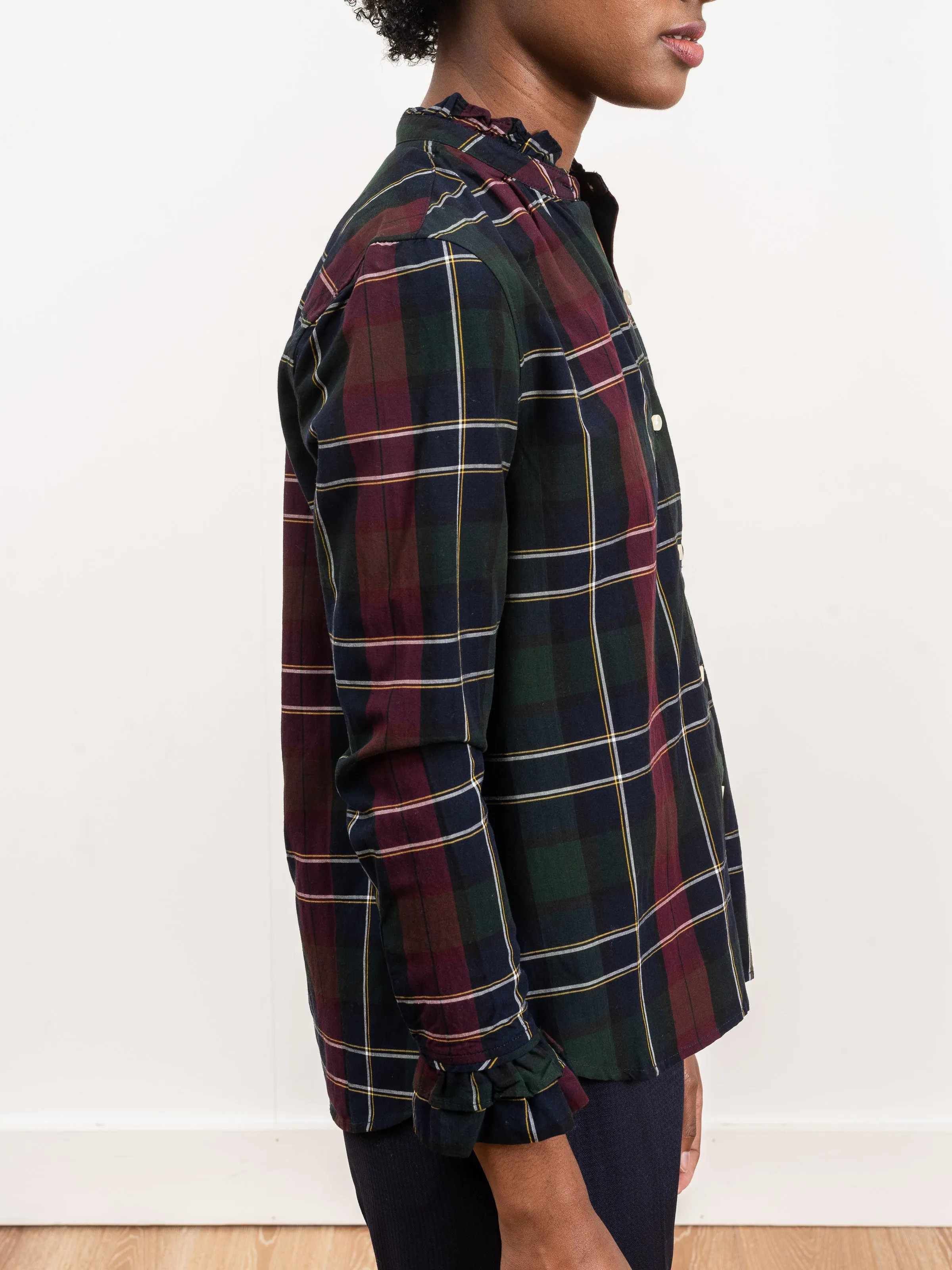 caroline blouse - wine plaid