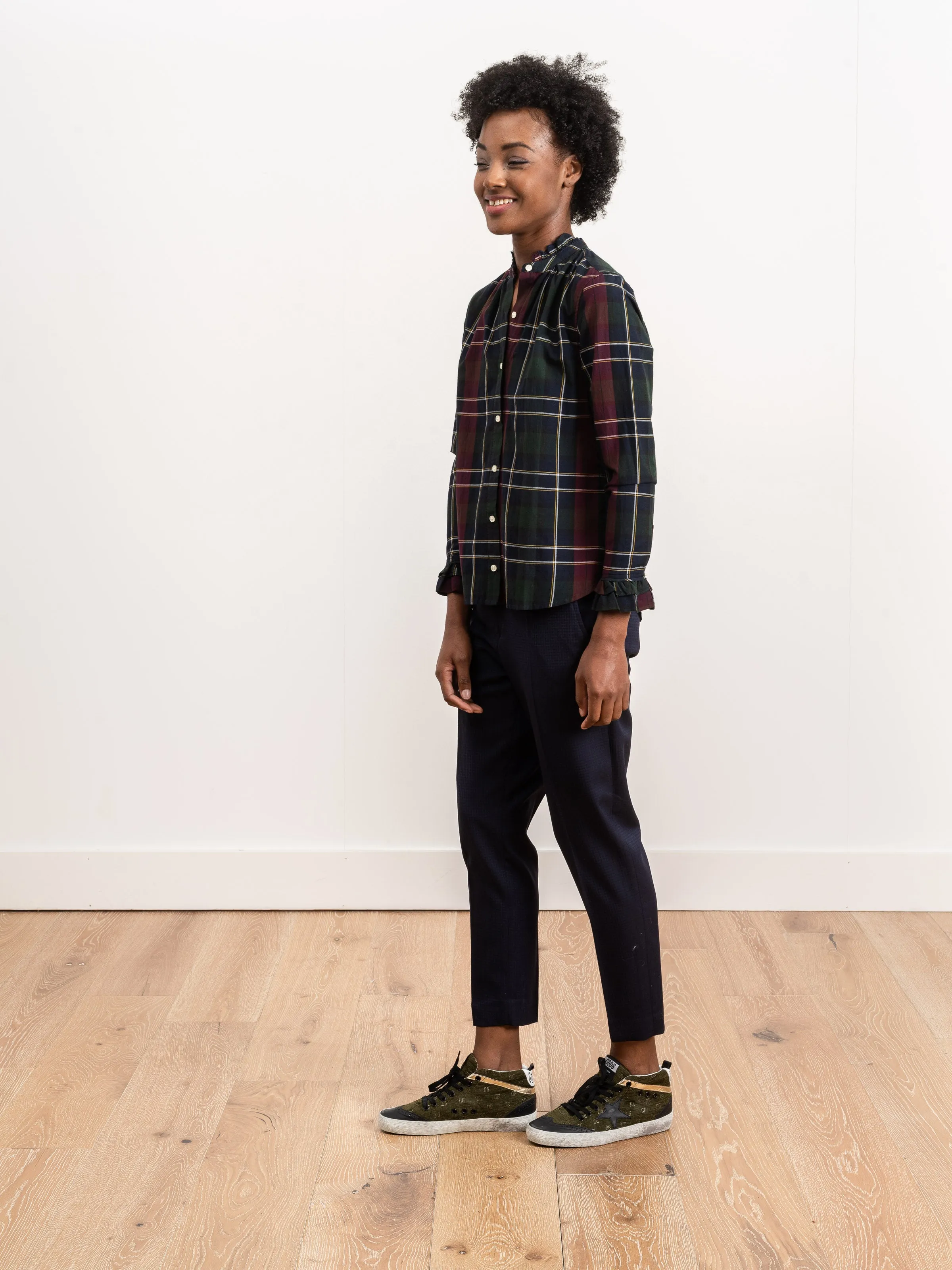 caroline blouse - wine plaid