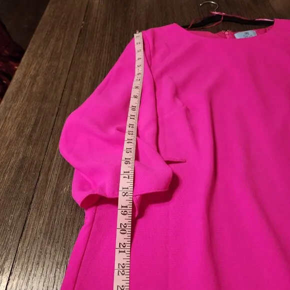 CeCe Tie-Sleeve Shift Dress NWT Hot Pink Size 24