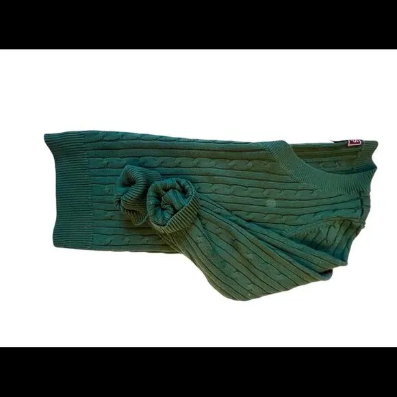 Chaps Classics Green Cable Knit V-Neck Sweater - Size L