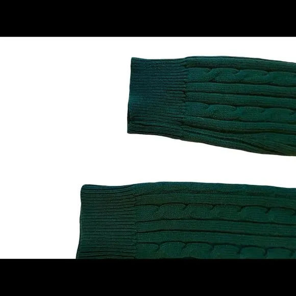 Chaps Classics Green Cable Knit V-Neck Sweater - Size L