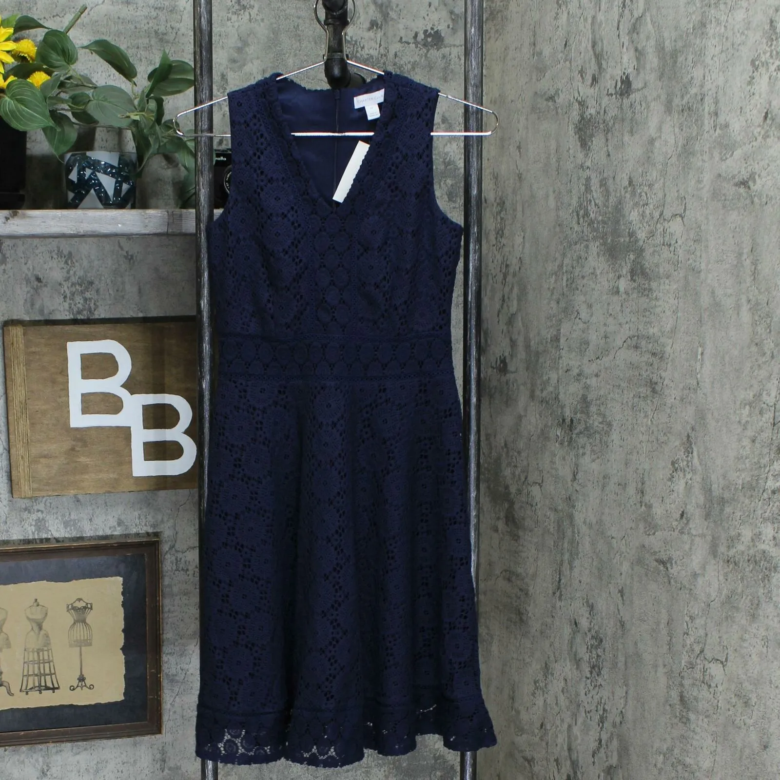 Charter Club Petite Lace Fit And Flare Dress
