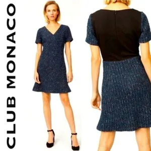 Club Monaco Andreah Tweed Boucle Trumpet Dress