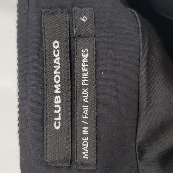 Club Monaco Pencil Skirt Charcoal Belted Slit in Back Size 6