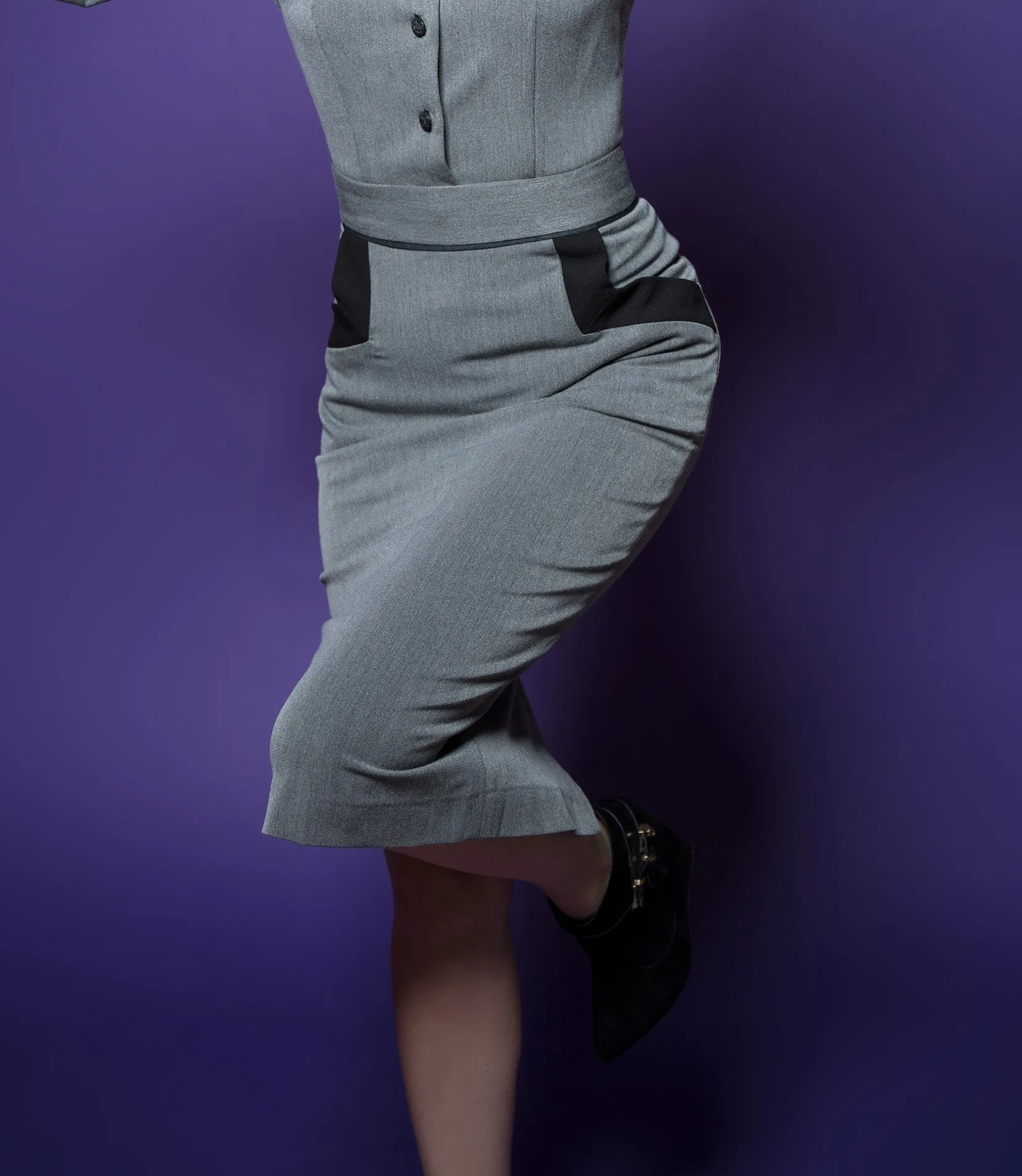 Contrast Pencil Skirt