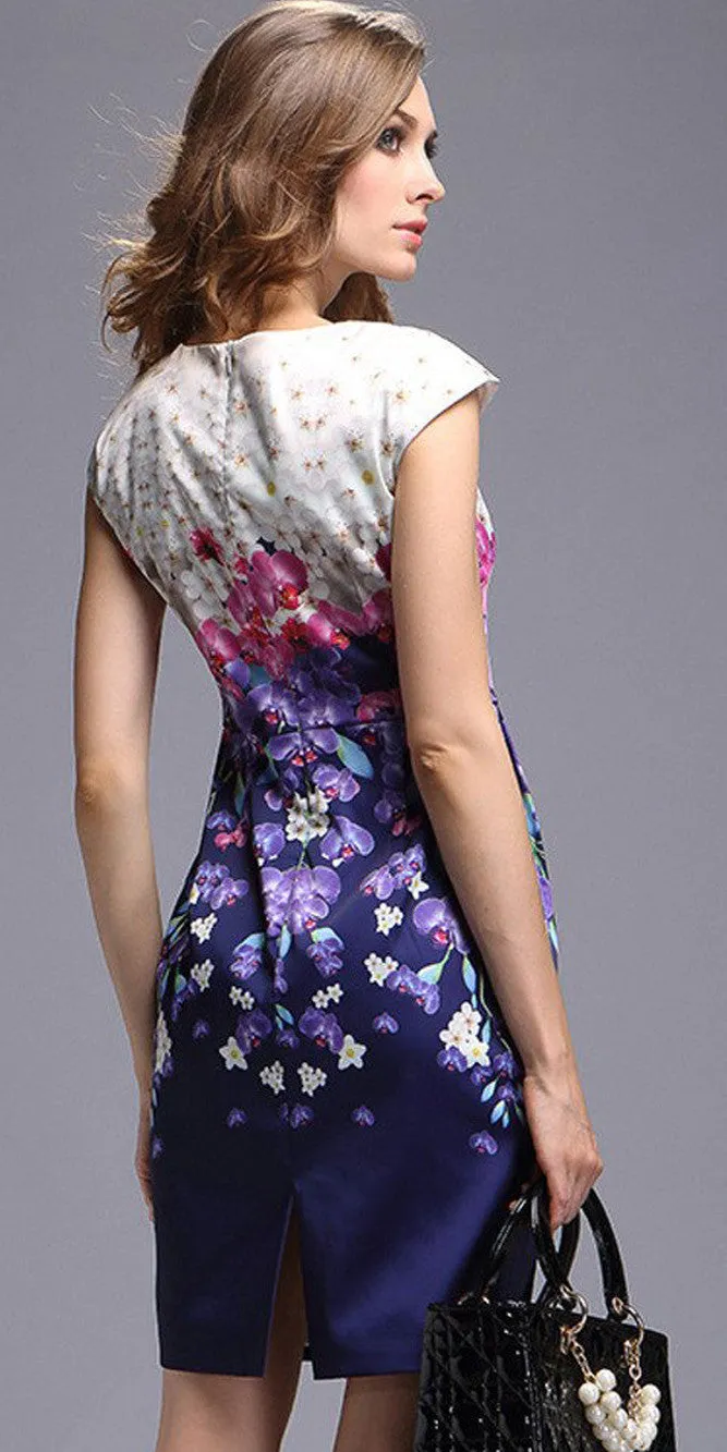 Contrast Printed Shift Dress