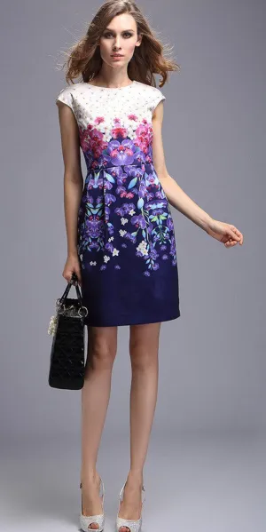 Contrast Printed Shift Dress