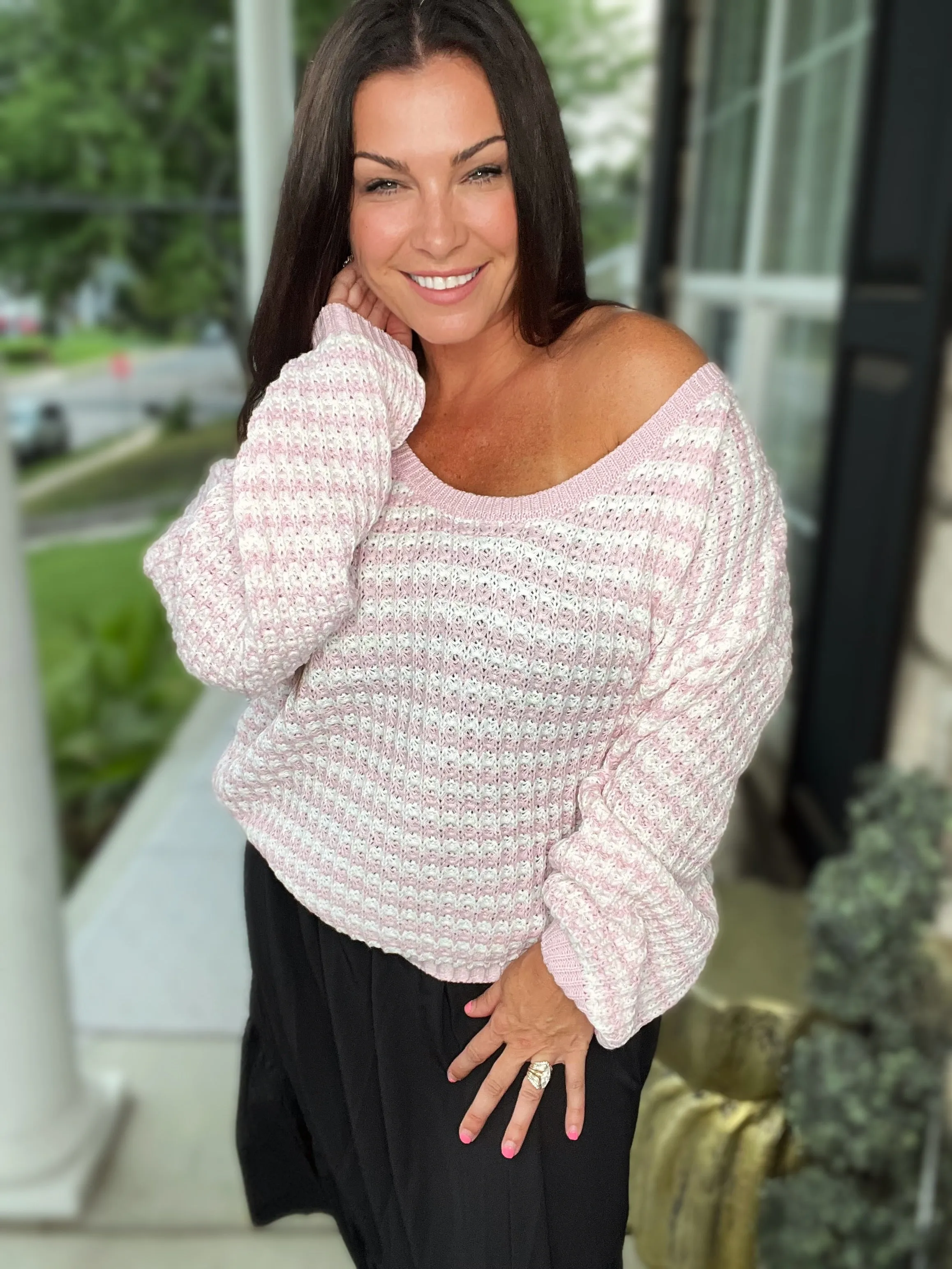 Cool Transitions V-Neck Sweater- 4 Colors (Pink, Blue, Grey, Dust Storm)