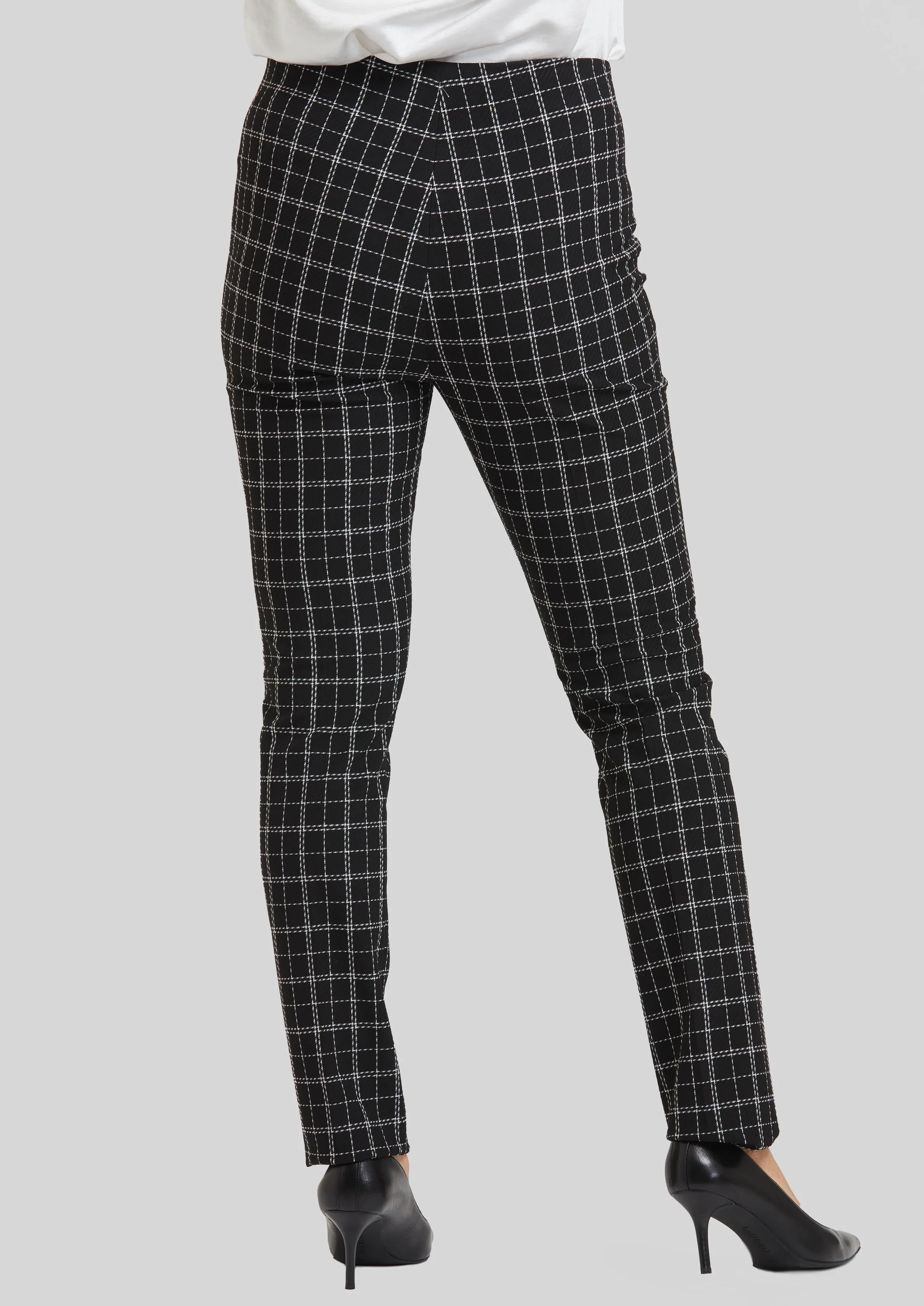 Copenhagen Windowpane Emma Slim Pull On Pant- FINAL SALE