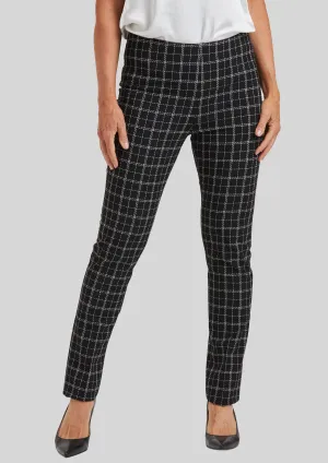 Copenhagen Windowpane Emma Slim Pull On Pant- FINAL SALE